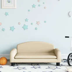 vidaXL sofa til børn 70x45x30 cm stof cremefarvet