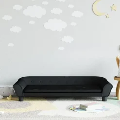 vidaXL sofa til børn 100x50x26 cm velour sort