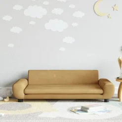 vidaXL sofa til børn 100x54x33 cm velour brun