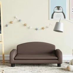 vidaXL sofa til børn 70x45x30 cm kunstlæder brun