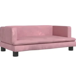 vidaXL sofa til børn 80x45x30 cm velour lyserød