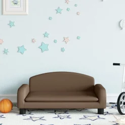 vidaXL sofa til børn 70x45x30 cm stof brun