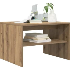 vidaXL Sofabord Artisan Egetræ 60 x 50 x 40 cm Konstrueret træ