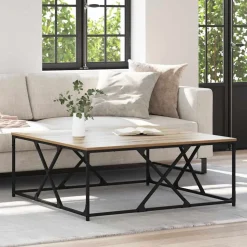 vidaXL Sofabord Artisan Egetræ 100 x 100 x 40 cm Konstrueret træ