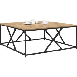 vidaXL Sofabord Artisan Egetræ 100 x 100 x 40 cm Konstrueret træ