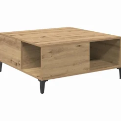 vidaXL Sofabord Artisan Egetræ 80 x 80 x 36,5 cm Konstrueret træ