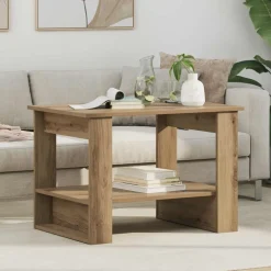 vidaXL Sofabord Artisan Egetræ 72 x 50 x 50 cm Konstrueret træ