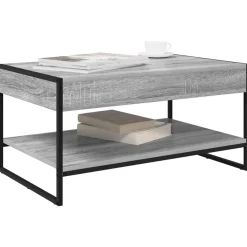 vidaXL Sofabord Grå Sonoma 80 x 50 x 40 cm Konstrueret træ