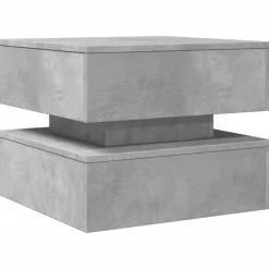 vidaXL sofabord med LED-lys 50x50x40 cm betongrå