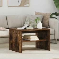 vidaXL Sofabord Røget eg 60 x 50 x 40 cm Konstrueret træ