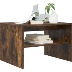vidaXL Sofabord Røget eg 60 x 50 x 40 cm Konstrueret træ