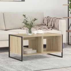 vidaXL Sofabord Sonoma 80 x 50 x 40 cm Konstrueret træ
