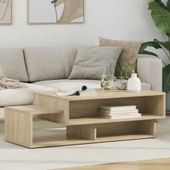 vidaXL Sofabord Sonoma eg 105 x 50 x 32,5 cm Konstrueret træ