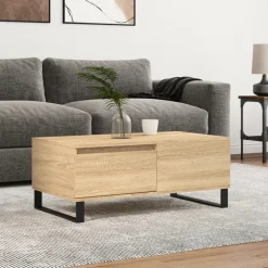 vidaXL sofabord 90x50x36,5 cm konstrueret træ sonoma-eg