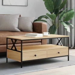 vidaXL sofabord 100x51x45 cm konstrueret træ sonoma-eg