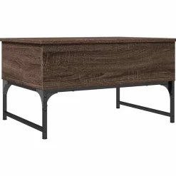 vidaXL sofabord 70x50x40 cm konstrueret træ og metal brunt eg