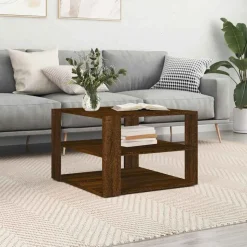 vidaXL sofabord 58x58x40 cm konstrueret træ brun egetræsfarve