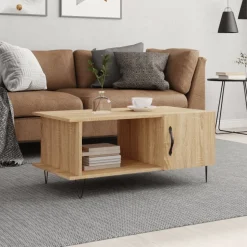 vidaXL sofabord 90x50x40 cm konstrueret træ sonoma-eg