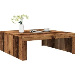 vidaXL sofabord 100x100x35 cm konstrueret træ antikt eg