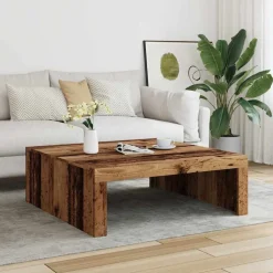 vidaXL sofabord 100x100x35 cm konstrueret træ antikt eg
