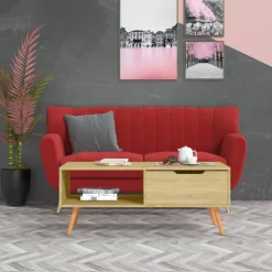 vidaXL sofabord 100x49,5x43 cm konstrueret træ sonoma-eg