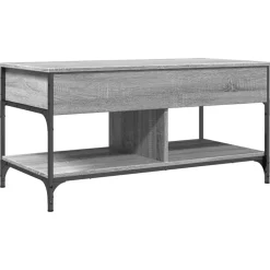 vidaXL sofabord 100x50x50 cm konstrueret træ og metal grå sonoma-eg