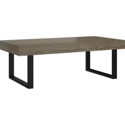 vidaXL sofabord 120x60x40 cm MDF og jern grå og sort