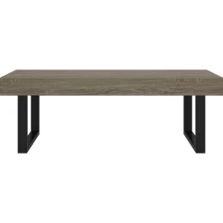 vidaXL sofabord 120x60x40 cm MDF og jern grå og sort