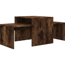 vidaXL sofaborde 3 dele 100x48x40 cm konstrueret træ røget egetræ