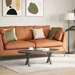 vidaXL sofabordsben X-formet 2 stk. antracit 37x(30-31) cm stål