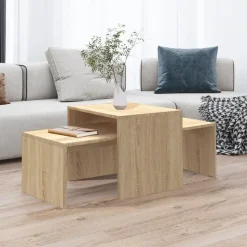 vidaXL sofabordssæt 100x48x40 cm konstrueret træ sonoma-eg