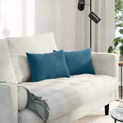 vidaXL Sofapuder 2 pcs Blå 50 x 30 cm Velourstof