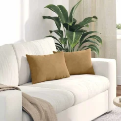 vidaXL Sofapuder 2 pcs Brun 50 x 30 cm Velourstof