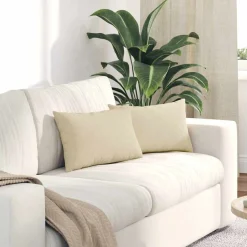 vidaXL Sofapuder 2 pcs Creme 50 x 30 cm Stof
