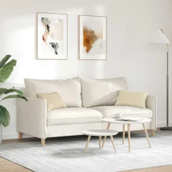vidaXL Sofapuder 2 pcs Creme 50 x 30 cm Stof