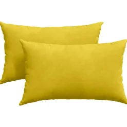 vidaXL Sofapuder 2 pcs Gul 50 x 30 cm Velourstof