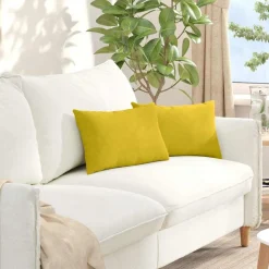 vidaXL Sofapuder 2 pcs Gul 50 x 30 cm Velourstof