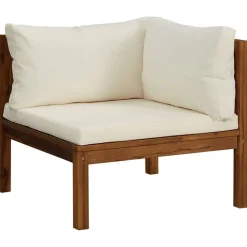 vidaXL sofasæt 2 dele med cremehvide hynder massivt akacietræ