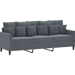 vidaXL sofasæt 4 dele med hynder velour mørkegrå