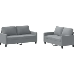 vidaXL sofasæt 2 dele med hynder stof lysegrå