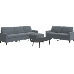 vidaXL sofasæt 3 dele med hynder velour mørkegrå
