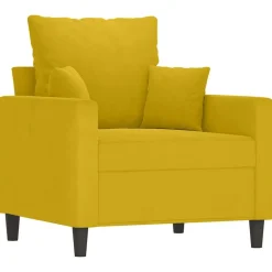 vidaXL sofasæt 3 dele med hynder velour gul