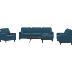vidaXL sofasæt 4 dele med hynder og bolsterpuder velour blå