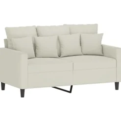 vidaXL sofasæt 3 dele med hynder velour cremefarvet
