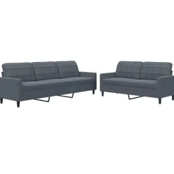 vidaXL sofasæt 2 dele med hynder velour mørkegrå