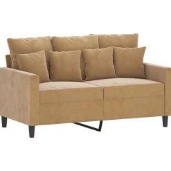 vidaXL sofasæt 3 dele med hynder velour brun