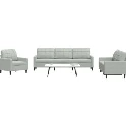 vidaXL sofasæt 4 dele med hynder velour lysegrå