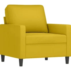 vidaXL sofasæt 3 dele med hynder velour gul