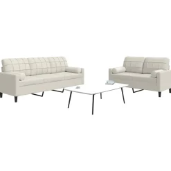 vidaXL sofasæt 2 dele med hynder og bolsterpuder velour cremefarvet