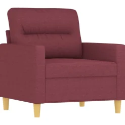 vidaXL sofasæt 4 dele med hynder stof vinrød